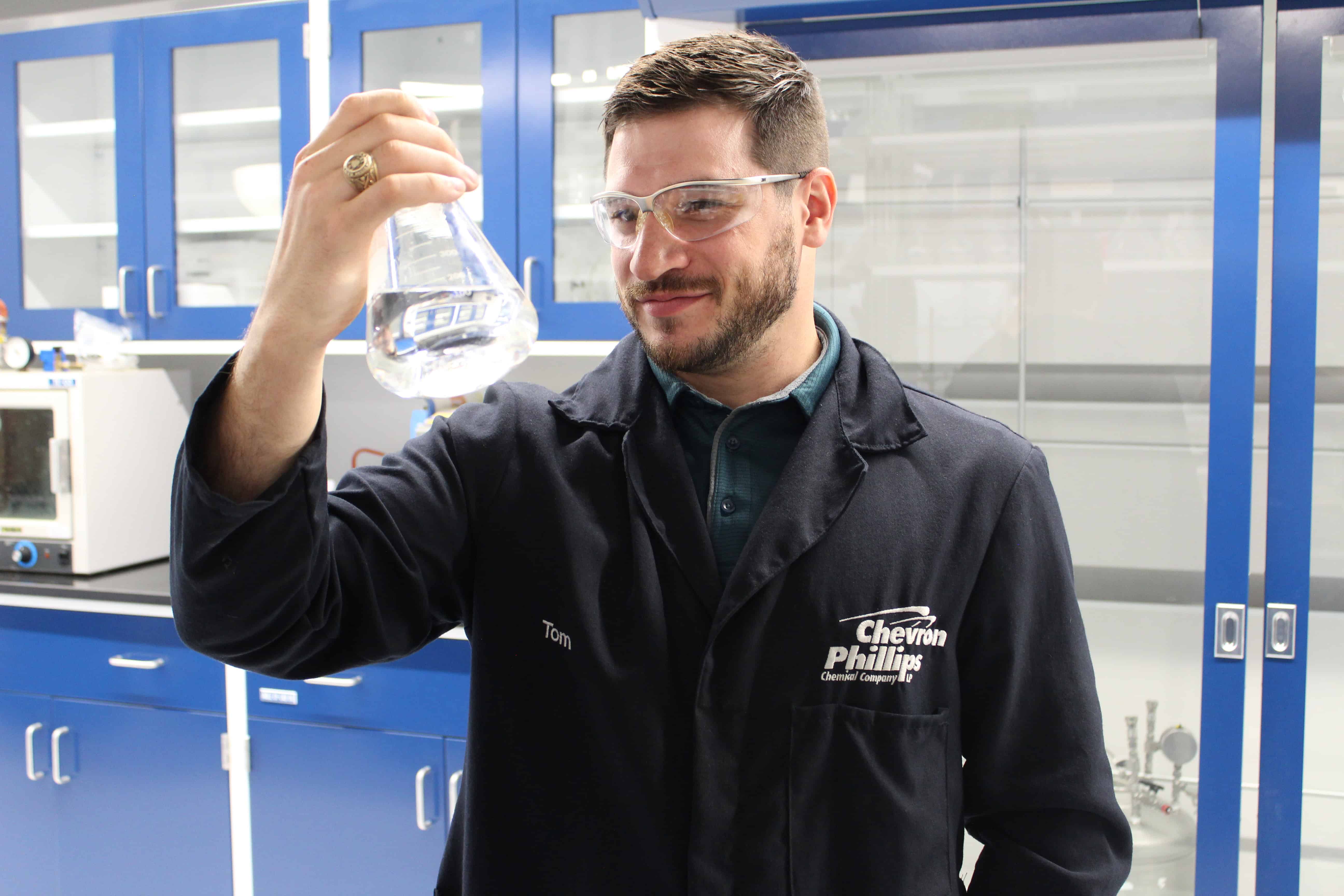 Dr. Tom with a Beaker